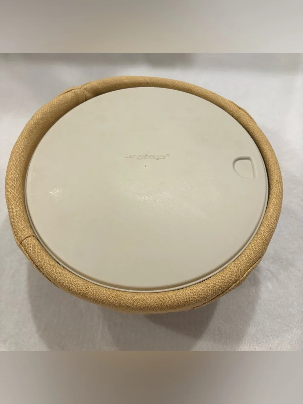 Longaberger Warm Brown Basket with Fabric Liner, Protector and Lid
